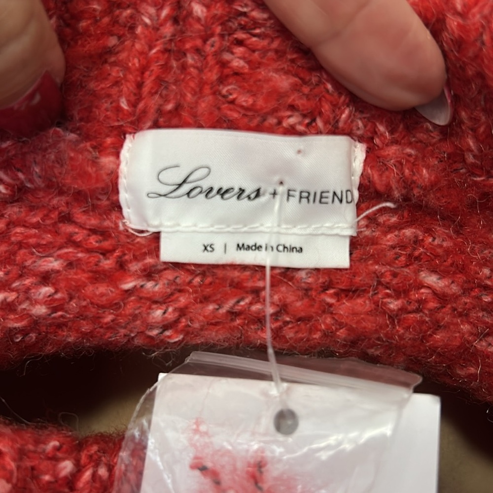 Lovers+ Friends Kirkland Sweater Red White - Picture 9 of 10